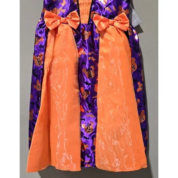 Disney Minnie Mouse Purple & Orange Witch Halloween Dress -- Size 11/12 Large - Picture 5 of 11